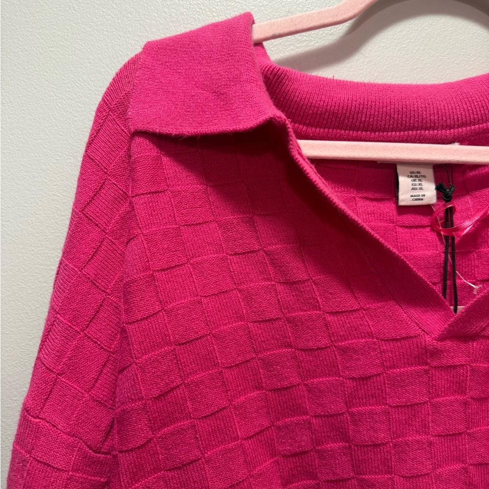 Pink Textured Knit Sweater NWT - Picture 2 of 5